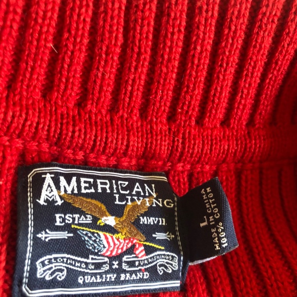 SALE Beautiful like new red ribbed cowl neck sweater and plaid sweater scarf set - Picture 3 of 4